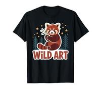 Wild Art Red Panda Bamboo Grove Forest Stars T-Shirt