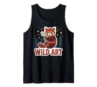 Wild Art Red Panda Bamboo Grove Forest Stars Tank Top