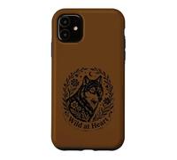 Wild at Heart Boho Wolf Nature Moon Floral Vintage Style Case for iPhone 11