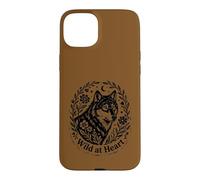 Wild at Heart Boho Wolf Nature Moon Floral Vintage Style Case for iPhone 15 Plus