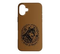 Wild at Heart Boho Wolf Nature Moon Floral Vintage Style Case for iPhone 16 Plus