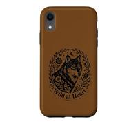 Wild at Heart Boho Wolf Nature Moon Floral Vintage Style Case for iPhone XR