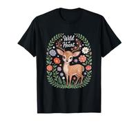 Wild at Heart Cottagecore Woodland Deer Floral T-Shirt