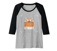 Wild at Heart: Fierce Tiger Spirit for Adventure Seekers Raglan Baseball Tee, Women, Black/Athletic Heather, S