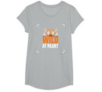 Wild at Heart: Fierce Tiger Spirit for Adventure Seekers T-Shirt, Girls, Heather Grey, Large