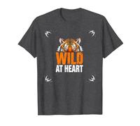 Wild at Heart: Fierce Tiger Spirit for Adventure Seekers T-Shirt, Men, Dark Heather Grey, 3XL