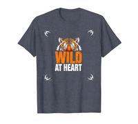 Wild at Heart: Fierce Tiger Spirit for Adventure Seekers T-Shirt, Men, Heather Blue, XXL