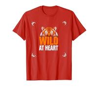 Wild at Heart: Fierce Tiger Spirit for Adventure Seekers T-Shirt, Men, Red, L