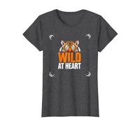 Wild at Heart: Fierce Tiger Spirit for Adventure Seekers T-Shirt, Women, Dark Heather Grey, XXL