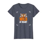 Wild at Heart: Fierce Tiger Spirit for Adventure Seekers T-Shirt, Women, Heather Blue, S