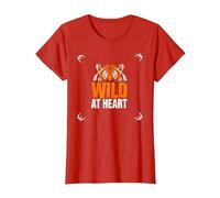 Wild at Heart: Fierce Tiger Spirit for Adventure Seekers T-Shirt, Women, Red, XS