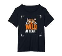Wild at Heart: Fierce Tiger Spirit for Adventure Seekers T-Shirt, Women's Plus, Black, 5X
