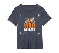 Wild at Heart: Fierce Tiger Spirit for Adventure Seekers T-Shirt, Women's Plus, Heather Blue, 6X