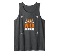 Wild at Heart: Fierce Tiger Spirit for Adventure Seekers Tank Top, Men, Dark Heather Grey, M