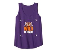 Wild at Heart: Fierce Tiger Spirit for Adventure Seekers Tank Top, Women, Purple, XXL