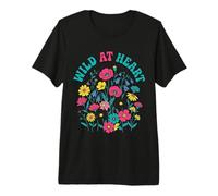 Wild At Heart Flower Meadow 70s Vector Cheerful Premium T-Shirt