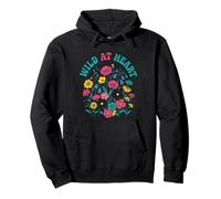 Wild At Heart Flower Meadow 70s Vector Cheerful Pullover Hoodie