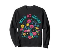 Wild At Heart Flower Meadow 70s Vector Cheerful Sweatshirt