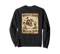 Wild at Heart West by Soul Cowgirl Western Funny Graphic Sweatshirt