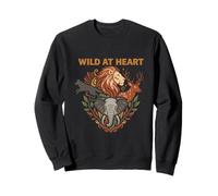 Wild At Heart Wildlife Animal Nature Artwork Sweatshirt