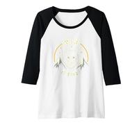 Wild at Heart: Wolf Spirit Mountain Adventure Raglan Baseball Tee, Women, Black/White, L