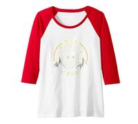Wild at Heart: Wolf Spirit Mountain Adventure Raglan Baseball Tee, Women, Red/White, S