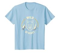 Wild at Heart: Wolf Spirit Mountain Adventure T-Shirt, Kids, Baby Blue, 4 Years
