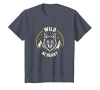 Wild at Heart: Wolf Spirit Mountain Adventure T-Shirt, Kids, Heather Blue, 10 Years
