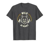Wild at Heart: Wolf Spirit Mountain Adventure T-Shirt, Men, Dark Heather Grey, XXL
