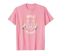 Wild at Heart: Wolf Spirit Mountain Adventure T-Shirt, Men, Pink, M
