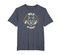 Wild at Heart: Wolf Spirit Mountain Adventure T-Shirt, Men's Big and Tall, Heather Blue, 5X Tall