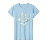 Wild at Heart: Wolf Spirit Mountain Adventure T-Shirt, Women, Baby Blue, XXL