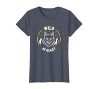 Wild at Heart: Wolf Spirit Mountain Adventure T-Shirt, Women, Heather Blue, XS