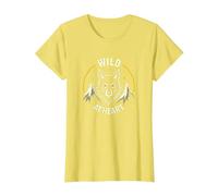 Wild at Heart: Wolf Spirit Mountain Adventure T-Shirt, Women, Lemon, M