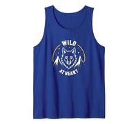 Wild at Heart: Wolf Spirit Mountain Adventure Tank Top, Men, Royal Blue, XL