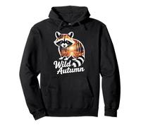 Wild Autumn Raccoon Forest Scene Fall Pullover Hoodie