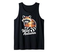 Wild Autumn Raccoon Forest Scene Fall Tank Top