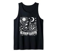 Wild Balance Wolf Eagle Moon Nature Mountain Art Tank Top