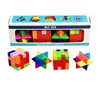 Wild Bear 3D Puzzle Erasers (Set of 4), Frame, Creative School Accessories.