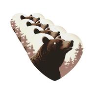 Wild Bear Car Air Fresheners Cards Set of 4 Pieces Personalized Car Fresheners Gifts for Men Women Auto Aromatherapy Tablets Hanging Scented Cards for Wardrobe Bathroom