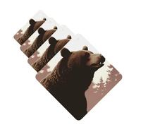 Wild Bear Car Air Fresheners Cards Set of 4 Pieces Personalized Car Fresheners Gifts for Men Women Auto Aromatherapy Tablets Hanging Scented Cards for Wardrobe Bathroom