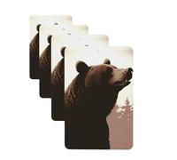 Wild Bear Car Air Fresheners Cards Set of 4 Pieces Personalized Car Fresheners Gifts for Men Women Auto Aromatherapy Tablets Hanging Scented Cards for Wardrobe Bathroom