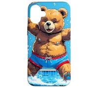 Wild Bear Summer Vintage Pool Case for iPhone 16 Plus