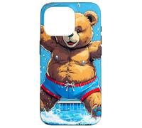 Wild Bear Summer Vintage Pool Case for iPhone 16 Pro