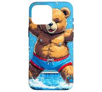 Wild Bear Summer Vintage Pool Case for iPhone 16 Pro Max
