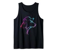 Wild Bear Wearing Cap Electric Line Art Tank Top