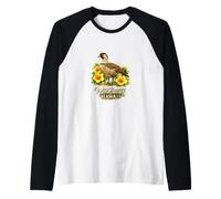 Wild Beauty Hawaiian Goose and Golden Hibiscus Raglan Baseball Tee