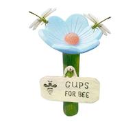 Wild Bee Drinker - Flower Shaped Drinking Cup, Garden Pollinator Feeder | Colorful Resin Butterfly Waterer, Red Yellow Pink Blue Decorative Hydration Tool For Backyard Farm Patio