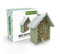 Wild Bee House Insect Home Bug Hotel in Green with Metal Roof Small Bug House Gift Box Attracts Bees, Butterflies & Many Other Bugs, Insects Bee -