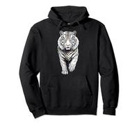 Wild Big Amur Tiger Black and White Pullover Hoodie